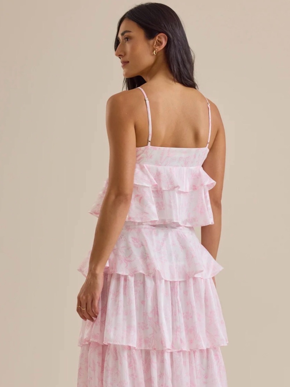 Altar'd State Pink Floral Ruffle Cami - Picture 3 of 6